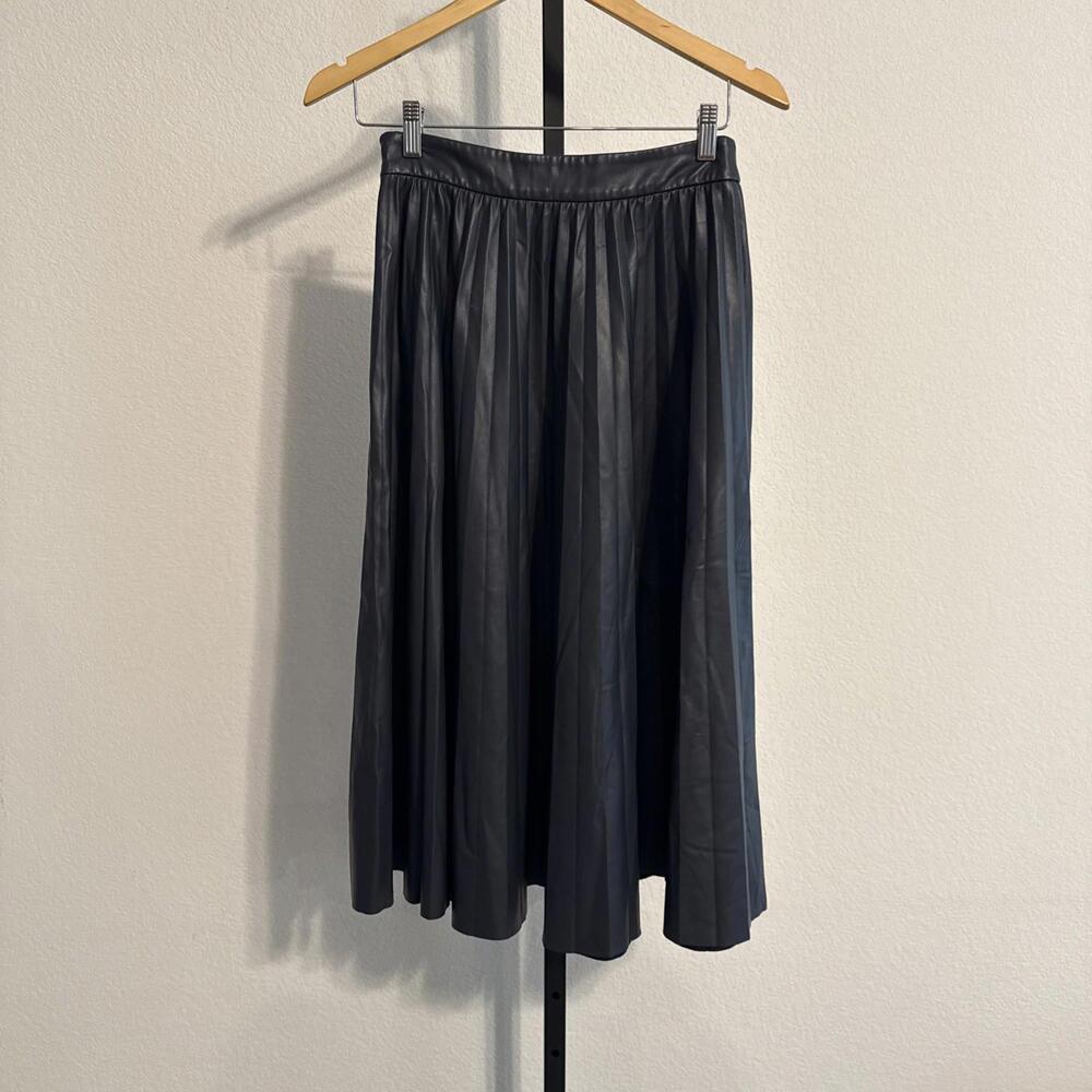 Scotch & Soda Faux Leather Pleated Midi Skirt Size XS $238 - Picture 5 of 12